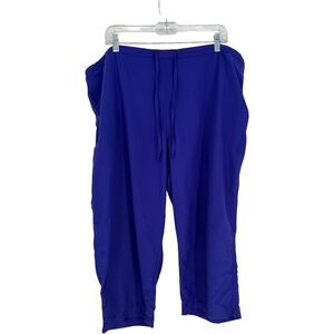 LL Bean Pants Women's Size 1X Blue Drawstring Waist Straight Leg